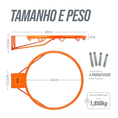 Aro de basquete cesta tamanho oficial com rede Pista e Campo - Foto 2