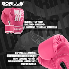 Luva Muay Thai Boxe Kickboxing Profissional Gorilla Feminina - Foto 4