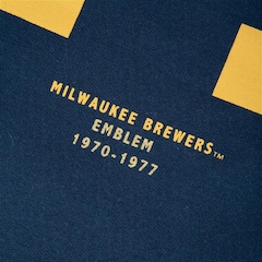 Blusão de Moletom Masculino Gola Careca New Era Milwaukee Brewers Fanpage - Foto 3