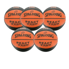 Kit 5 Bolas de Basquete Spalding React TF-250 FIBA - Tamanho 5 - Foto 1