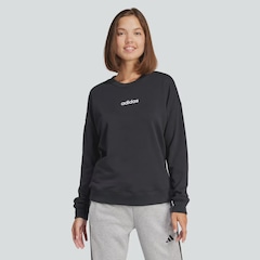 Blusão de Moletom Feminino adidas sem Capuz Logo Linear Feminino - Foto 1