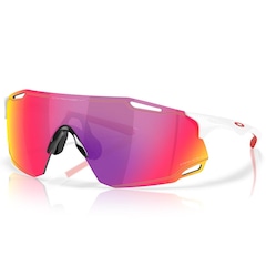 Óculos de Sol Unissex Oakley Cybr Dyno Polished White Prizm Road - Foto 2
