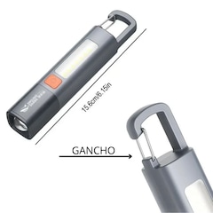 Mini Lanterna Led Longo Alcance DK Com Gancho Camping Resistente a água Recarregável USB - Foto 3