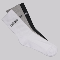 Meia Cano Alto adidas Crew - 3 Pares - Unissex - Foto 1