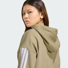 Blusão Moletinho com Capuz Cropped Feminino Adidas Essentials Três Listras - Foto 6