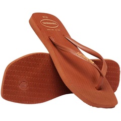 Chinelo Havaianas Slim Square Logo Pop Up Dedo Feminino - Foto 4
