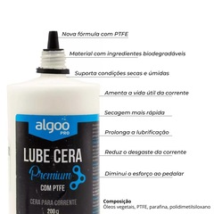Kit 6 Óleos Lubrificantes Cera Corrente Bike Algoo Premium 200 ml - Foto 4