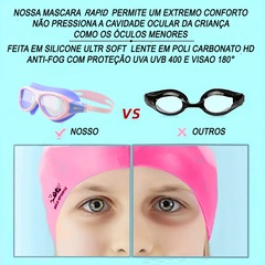 Máscara De Natação Gold Sports Rapid Infanto 7.0 High Definition Infantil - Foto 4