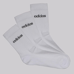 Kit 3 Pares de Meia Cano Alto adidas Lin Crew Unissex - Foto 1