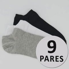 Kit  9 Paresde Meia Sapatilha Cano Invisível Selene Unissex - Foto 1