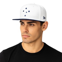 Boné Cruzeiro Vintage New Era Branco Aba Reta Futebol 9Fifty - Foto 2