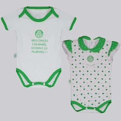 Body Palmeiras Heart FutFanatics - 2 Unidades - Infantil - Foto 1