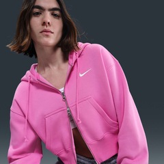 Blusão de Moletom Feminino Nike Cropped Sportswear Phoenix Fleece - Foto 4