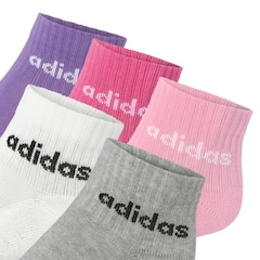 Meia Infantil Adidas Ankle Linear - 25 ao 28 - 5 Pares Sortidas - Foto 2
