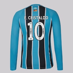 Camisa Manga Longa do Grêmio I 25/26 Umbro 10 F. Cristaldo Masculina - Foto 1