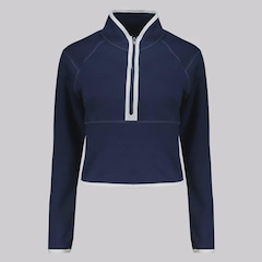 Blusão de Moletom Feminino Fila sem Capuz Cotton Blend Future Sports Ziper - Foto 1