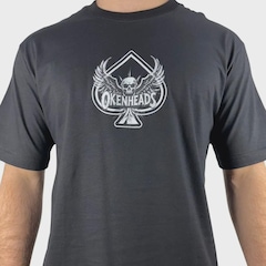 Camiseta Okenheads Básica Silk Caveira Masculina - Foto 3