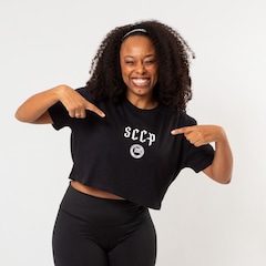 Cropped do Corinthians Surf Center Oficial SCCP Feminino - Foto 1