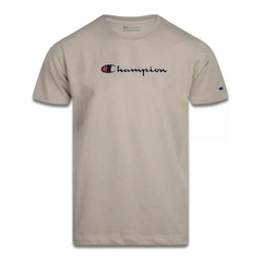 Camiseta Champion Malhão Logo Embroidery Caqui Masculina - Foto 1