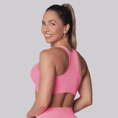 Top Canelado + Shorts Selene sem Costura Feminino - Foto 3