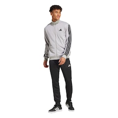 Agasalho Moletinho Masculino Adidas Sportswear Basic Três Listras - Foto 1