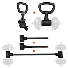 Kit Barra Supino e Alça Kettlebell Yangfit Com Ajuste Rápido - Foto 1