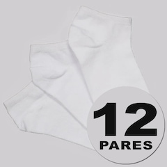 Kit Meia Cano Curto Selene Sapatilha 12 Pares Unissex - Foto 1