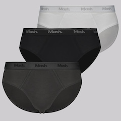 Kit 3 Cuecas Slip Mash Algodão Masculinas - Foto 1