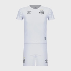Kit Uniforme de Futebol Infantil Umbro Santos Oficial 2025 - Foto 1