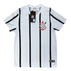 Camisa Coimbra Corinthians Fitness Listrada Branca - Infantil - Foto 1