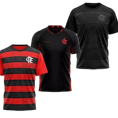 Kit 3 Camisas do Flamengo Blood + Confirm + Shout Braziline Masculino - Foto 1
