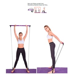 Kit Barra Pilates Elástico Pedal Gold Sports Master - Foto 7