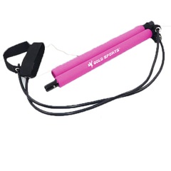 Kit Barra Pilates Elástico Pedal Gold Sports Master - Foto 2