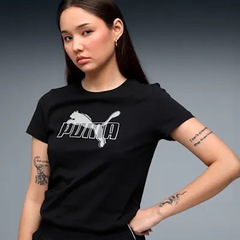 Camiseta Puma Feminina Essentials Logo Lab Algodão - Foto 3