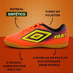 Chuteira Futsal Infantil Umbro Fast II Jr - Foto 3