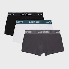 Kit Cueca Masculina Lacoste Trunk Stretch Preto Adulto - Foto 1