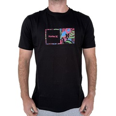 Camiseta Hurley Double Up Surf Noise WT25 Masculina - Foto 1