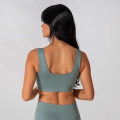 Conjunto Fitness Short E Top Alça Canelado Alma Genius Feminino - Foto 4