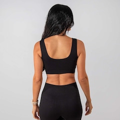 Conjunto Fitness Short E Top Alça Canelado Alma Genius Feminino - Foto 4