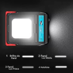 MIni Lanterna Gold Sports Led  Shark Led Auxiliar com suporte de Lapela de Boné - Foto 6