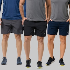 Kit 3 Bermudas Masculina Dry Fit Elastano Performance Wear - Foto 1