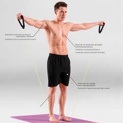 Extensor Elástico Gold Sports Force Pro Tensão 3,5 kga a 13,6 Kgs - Foto 6