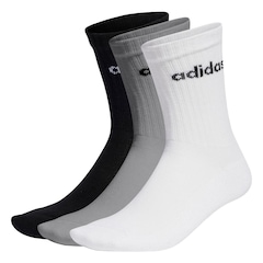 Meia adidas Unissex C Lin Crew - 3 Pares - Foto 1