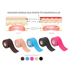 Bandagem Elástica Gold Sports Adesiva Neuromuscular - Foto 3