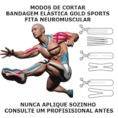 Bandagem Elástica Gold Sports Adesiva Neuromuscular - Foto 5