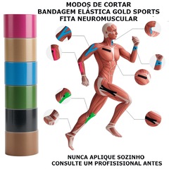 Bandagem Elástica Gold Sports Adesiva Neuromuscular - Foto 3