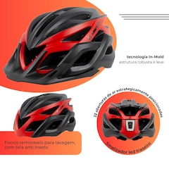 Capacete ciclismo Absolute Wild Flash led traseiro USB - Foto 2