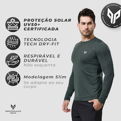 Kit 2 Camisa Térmica Masculina Manga Longa com Proteção UPF50 Performance Wear - Foto 2