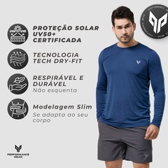 Kit 2 Camisa Térmica Masculina Manga Longa com Proteção UPF50 Performance Wear - Foto 2