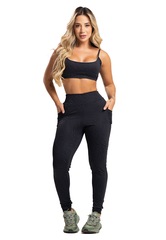 Calça Legging Mvb Modas Bolsos Cintura Alta Feminina - Foto 3